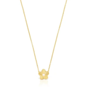 Naszyjnik Iris Motif Ze Srebra Vermeil Z Motywem Kwiatu I Perłą Hodowaną - Tous