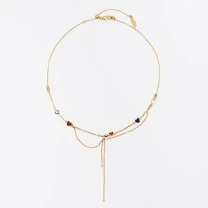 Naszyjnik kryształki i łańcuszek złoty BIMBA Y LOLA