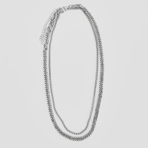 Naszyjnik łańcuch w kolorze srebrnym 2-pak House