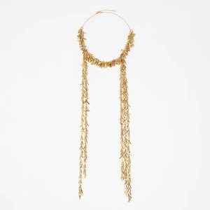 Naszyjnik łańcuszek i frędzle metal złoto postarzane BIMBA Y LOLA