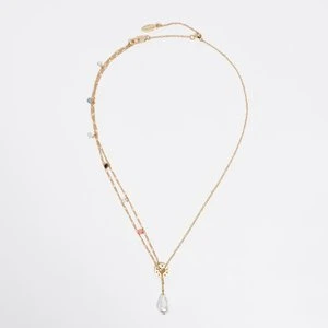 Naszyjnik łańcuszek i perła złoty BIMBA Y LOLA