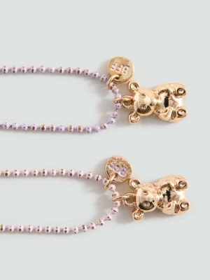 Naszyjnik łańcuszek z misiem złoty - Dzieci - Rozmiar uniwersalny - MANGO KIDS