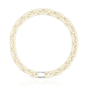 Naszyjnik Łańcuszkowy Z Beżowej Octan I Pierścionek Ze Srebra Tous Hold Oval - Tous Rozmiar