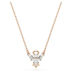Naszyjnik Magic, Anioł, Biały, Powłoka w odcieniu różowego złota Swarovski