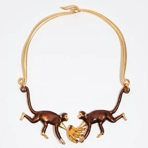 Naszyjnik małpy i banany złoty BIMBA Y LOLA