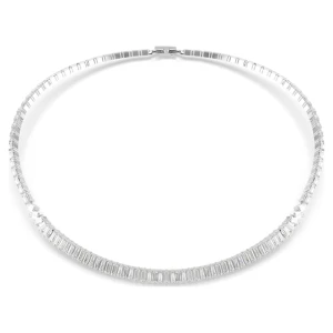 Naszyjnik Matrix, Szlif schodkowy typu baguette, Biały, Powłoka z rodu Swarovski