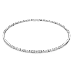 Naszyjnik Matrix Tennis, Szlif okrągły, Biały, Powłoka z rodu Swarovski