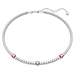 Naszyjnik Matrix Tennis, Szlify różnorodne, Różowy, Powłoka z rodu Swarovski