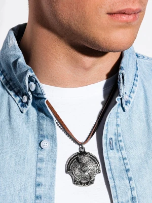 Naszyjnik męski na rzemyku Ombre Clothing