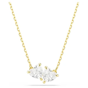Naszyjnik Mesmera Attract, Serce, Biały, Powłoka w odcieniu złota Swarovski
