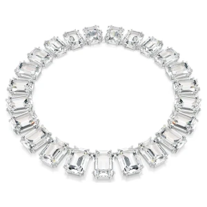 Naszyjnik Millenia, Duże kryształy, Szlif ośmiokątny, Biały, Powłoka z rodu Swarovski