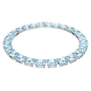 Naszyjnik Millenia, Szlif kwadratowy, Niebieski, Powłoka z rodu Swarovski