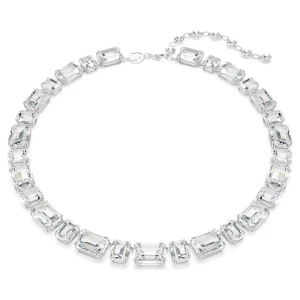 Naszyjnik Millenia, Szlif ośmiokątny, Biały, Powłoka z rodu Swarovski