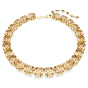 Naszyjnik Millenia, Szlif ośmiokątny, Powłoka w odcieniu złota Swarovski