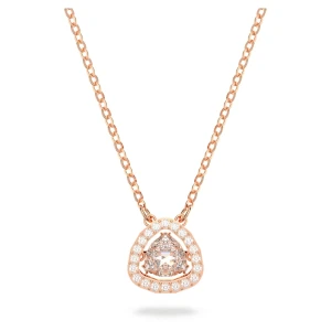 Naszyjnik Millenia, Szlif trójkątny Trilliant, Biały, Powłoka w odcieniu różowego złota Swarovski