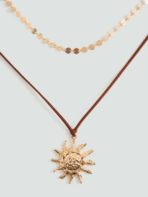 Naszyjnik multi z przywieszką złoty - Dziewczyna - Rozmiar uniwersalny - MANGO TEEN