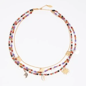 Naszyjnik podwójny księżyc i słońce kamyczki wielobarwny BIMBA Y LOLA