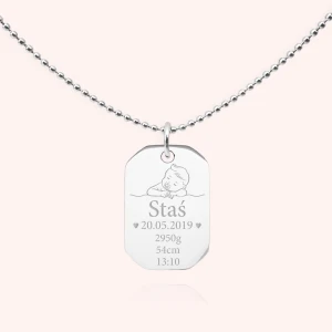 Naszyjnik prostokąt - Metryczka Dedicante