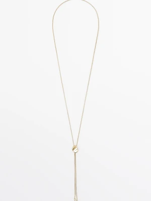 Naszyjnik Przypominający Krawat - Złoty - Massimo Dutti - Female