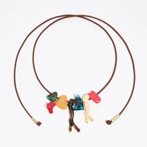 Naszyjnik rafa koralowa i kamyczki żywica bursztynowa BIMBA Y LOLA