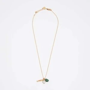 Naszyjnik ryba i kamień złoty efekt postarzenia BIMBA Y LOLA