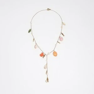 Naszyjnik ryby i muszle ceramika złoty efekt postarzenia BIMBA Y LOLA