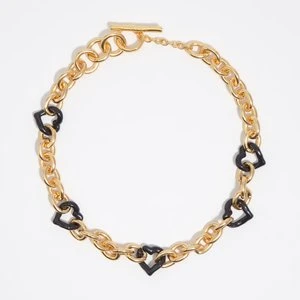 Naszyjnik serduszka faktura złota i brązowy lakier BIMBA Y LOLA