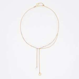 Naszyjnik słońce i księżyc łańcuszki szczotkowane złoto BIMBA Y LOLA