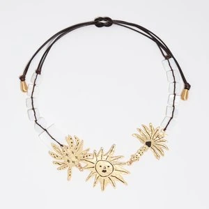 Naszyjnik słońce i zwierzęta szczotkowane złoto BIMBA Y LOLA