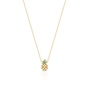 W.KRUK - Naszyjnik srebrny pozłacany ananas