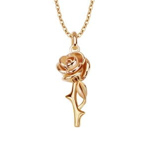 Naszyjnik srebrny pozłacany - róża - Rosarium Rosarium - Biżuteria YES