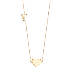 Naszyjnik srebrny pozłacany - serce - Hearts Hearts - Biżuteria YES