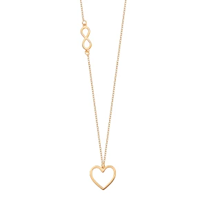 Naszyjnik srebrny pozłacany - serce - Love Love - Biżuteria YES
