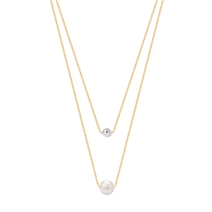 Naszyjnik srebrny pozłacany kaskadowy z perłą - Pearls Pearls - Biżuteria YES