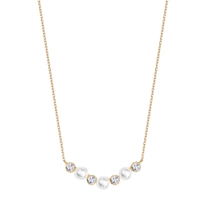 Naszyjnik srebrny pozłacany z perłami i cyrkoniami - Pearls of Sky Pearls of Sky - Biżuteria YES