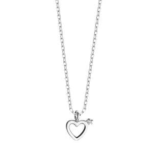 Naszyjnik srebrny z cyrkonią - serce Biżuteria YES