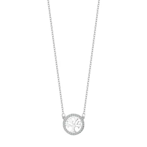 Naszyjnik srebrny z cyrkoniami - drzewko szczęścia - Unique Unique - Biżuteria YES