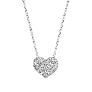 Naszyjnik srebrny z cyrkoniami - serce - Mini Mini - Biżuteria YES