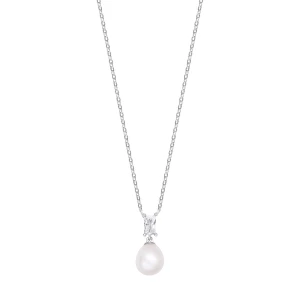 Naszyjnik srebrny z perłą i cyrkonią - Pearls of Sky Pearls of Sky - Biżuteria YES
