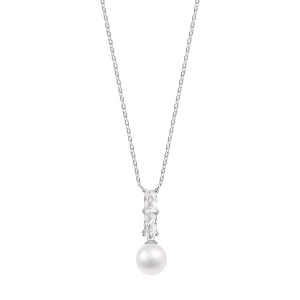Naszyjnik srebrny z perłą i cyrkoniami - Pearls of Sky Pearls of Sky - Biżuteria YES