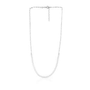 W.KRUK - Naszyjnik srebrny z perłami Swarovski
