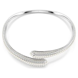 Naszyjnik Sublima, Kryształowa Perła, Szlif okrągły, Biały, Powłoka z rodu Swarovski