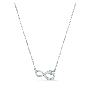 Naszyjnik Swarovski Infinity, Nieskończoność, Biały, Powłoka z rodu