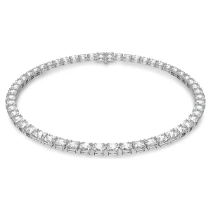 Naszyjnik Tennis Millenia, Szlif kwadratowy, Biały, Powłoka z rodu Swarovski