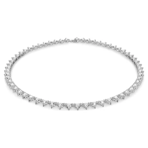 Naszyjnik Tennis Ortyx, Szlif trójkątny, Biały, Powłoka z rodu Swarovski
