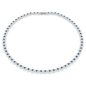 Naszyjnik Tennis Una Angelic, Szlif okrągły, Niebieski, Powłoka z rodu Swarovski