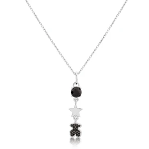 Naszyjnik Tous Join Ze Srebra Z Onyksem, Motywem Gwiazdy Oraz Misiem Ze Spinelami - Tous Rozmiar