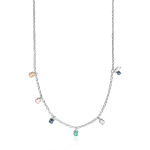 Naszyjnik Tous Mini Color Ze Srebra Z Kamieniami - Tous Rozmiar