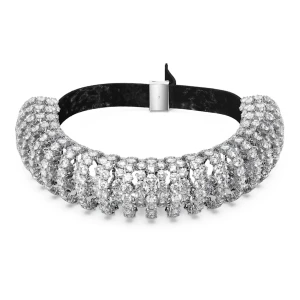 Naszyjnik typu choker Constella, Szlif okrągły, Biały, Powłoka z rodu Swarovski