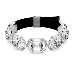 Naszyjnik typu choker Lucent, Szlif ośmiokątny, Biały, Powłoka z rodu Swarovski